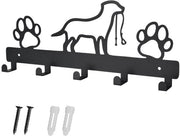 Oggetto di decorazione per cani - Sostegno per chiavi - Haken metallici - Pratico e stile - Nero - Arredamento per cani - Decorazione per parete per proprietari di cani - Adatto per parete con fori preesistenti - 10 cm - 2 haken - Materiale: metallo - Colore: nero - Peso: 0,25 kg - Dimensioni: 10 cm x 4 cm x 4 cm