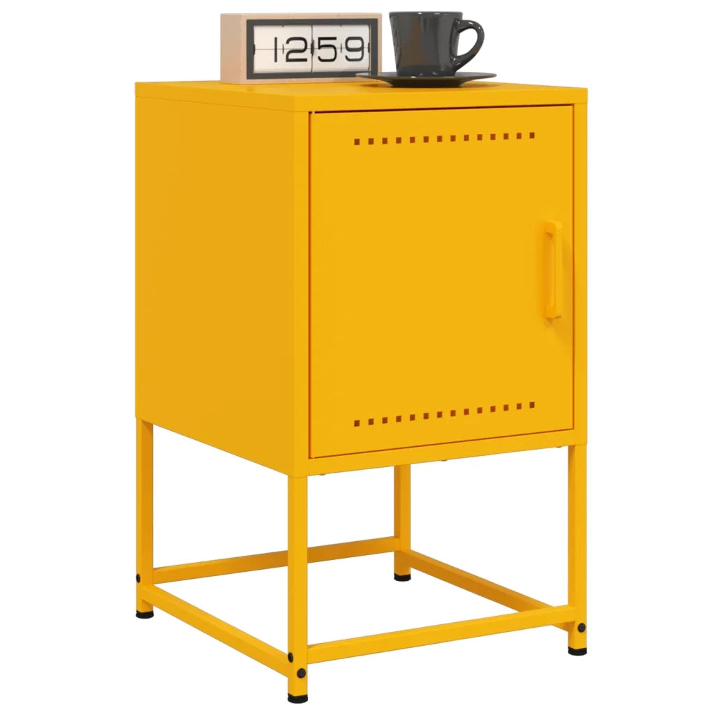 Comodini 2 pz Giallo Senape 36x39x60,5 cm in Acciaio 846453