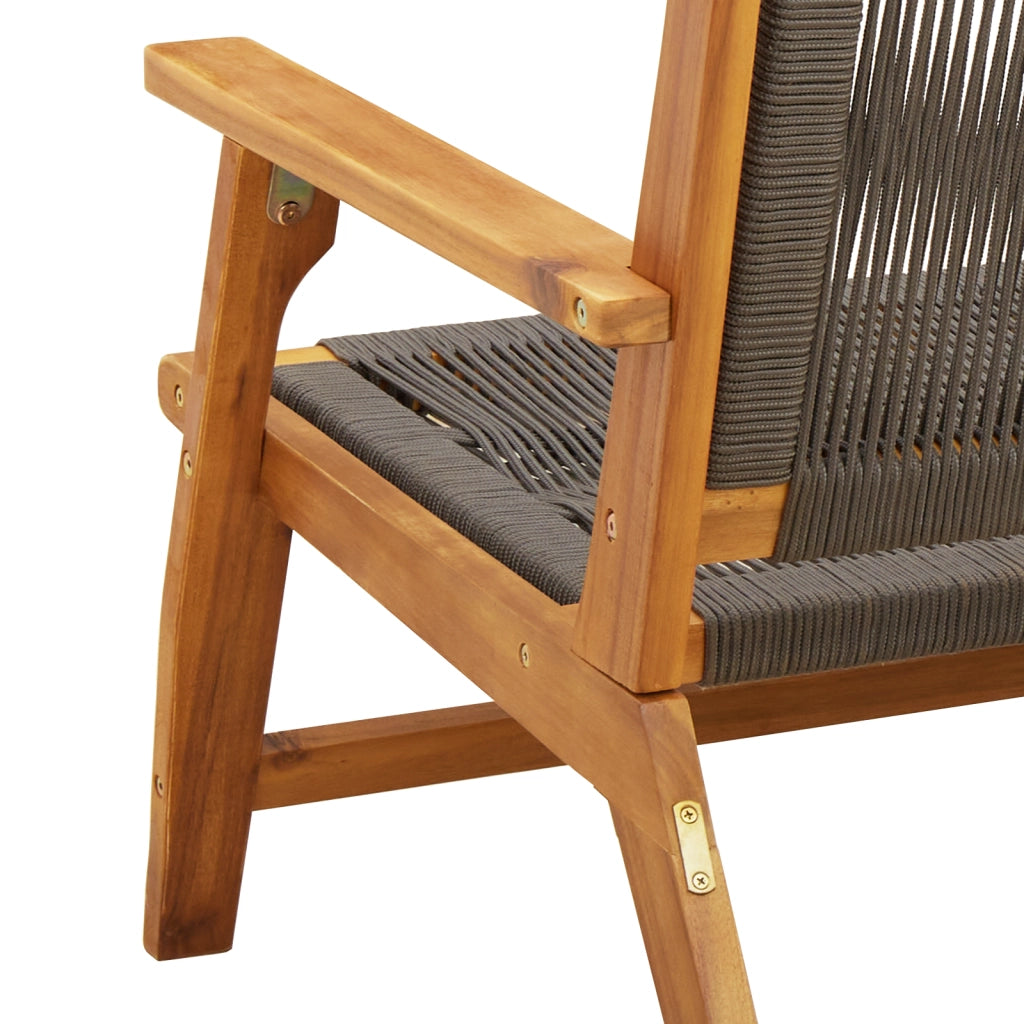 Panchina da Giardino Grigia 76x122x73 cm in Legno Massello di Acacia