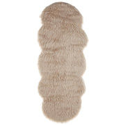 Tappeto in finta pelle di pecora beige 60 x 180 cm stile rustico classico per interni