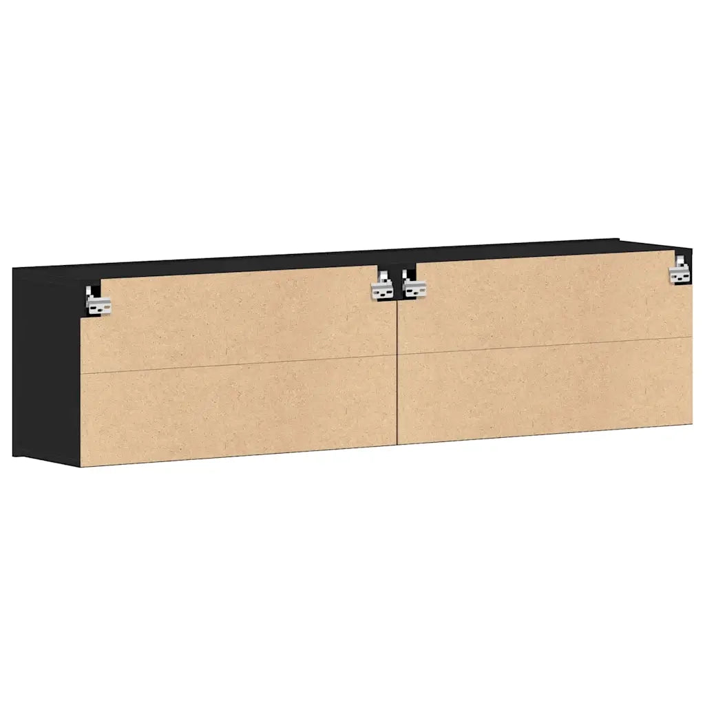 Mobili Porta TV 2 pz-Set di 2 Credenza per TV Rovere Nero 160x30x41 cm Legno Assicellare