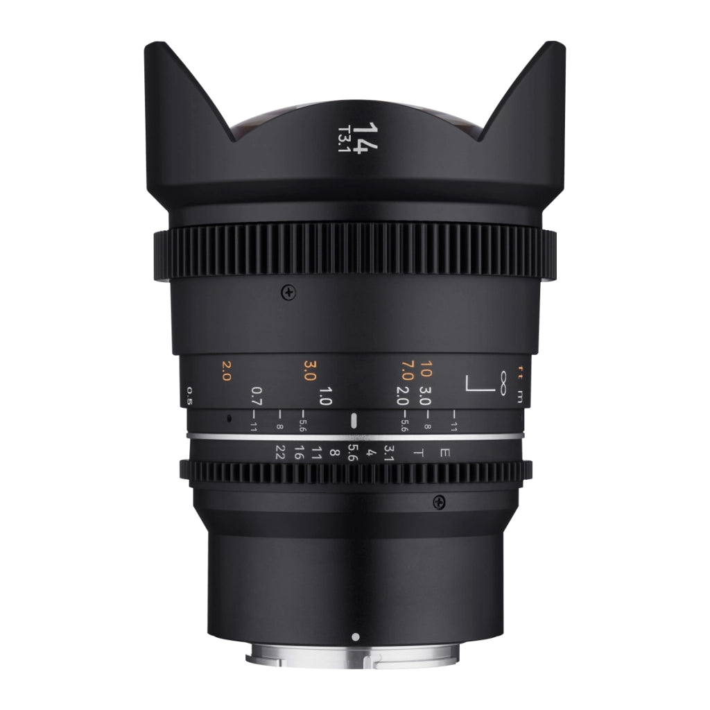 Obiettivo ultragrandangolare MF 14 mm T3,1 VDSLR MK2 – luminoso T3,1 compatibile con attacco Sony E, lunghezza focale fissa 14 mm, Follow Focus, risoluzione full frame e APS-C 8K
