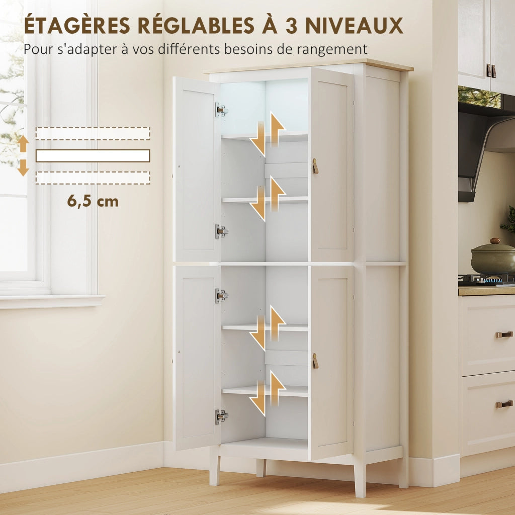 Buffet Cucina con LED e Rilevatore Movimento ¨C zephmum ¨C Bianco 80x40x176.5 cm