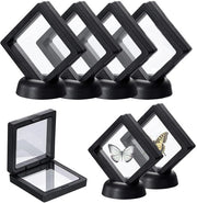 Quadri a sosteggi galleggiante - Set da 4 - Eleganti e moderni - Nero - Fotoframmenti - Idonei per arte e ricordi - 5,5 x 5,5 cm
