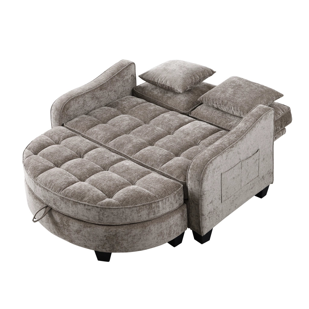 Divano Letto 2 in 1 con Contenitore ¨C MINIMAL ¨C Tessuto Marrone