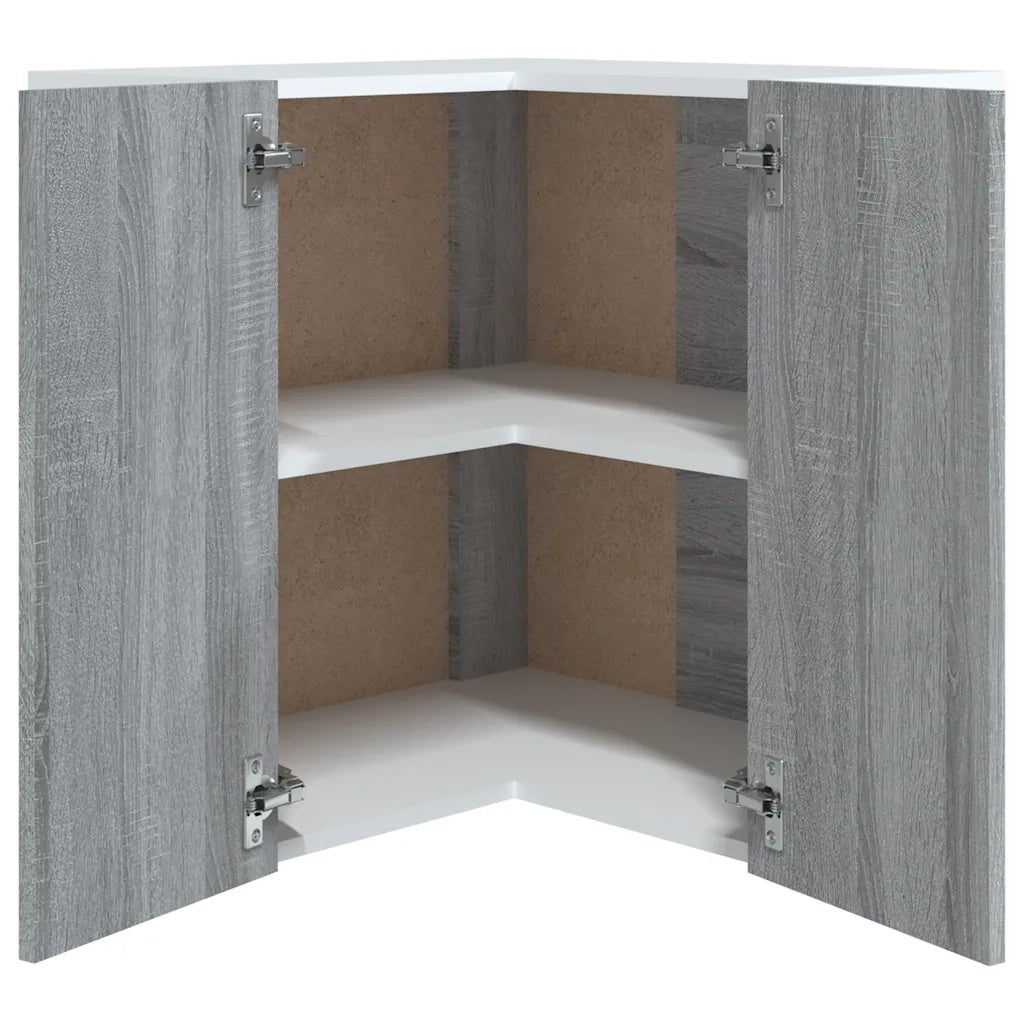 Mobile angolare da cucina moderno pratico e contenitivo 57 x 57 x 60 cm in legno composito grigio Sonoma 02_0048209