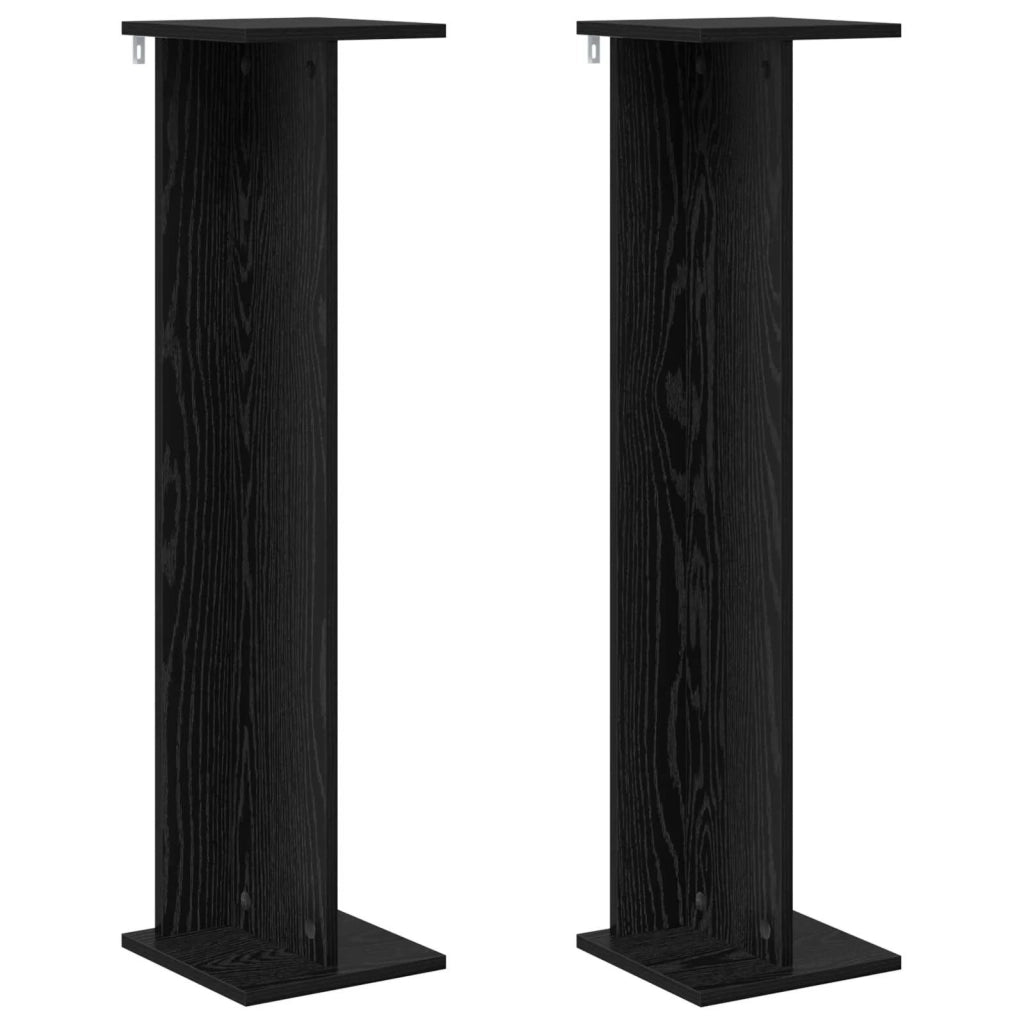 Supporto per piante 2 pcs Rovere Nero 25 x 25,5 x 100,5 cm