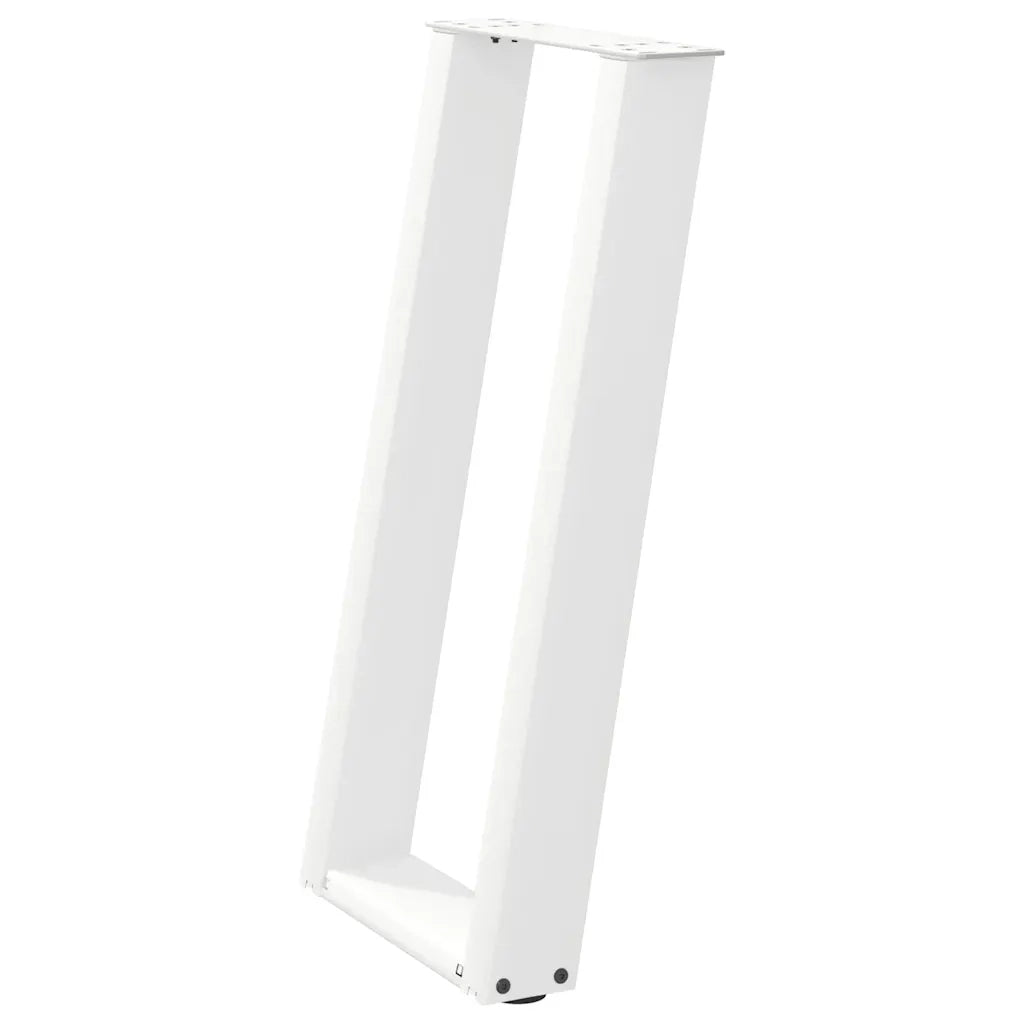 Gambe per tavolo consolle a forma di U 2 pz bianche 28x(72-73) cm in acciaio