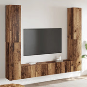 vidaXL Mobili TV a Parete 6 pz Legno Vecchio Legno Multistrato