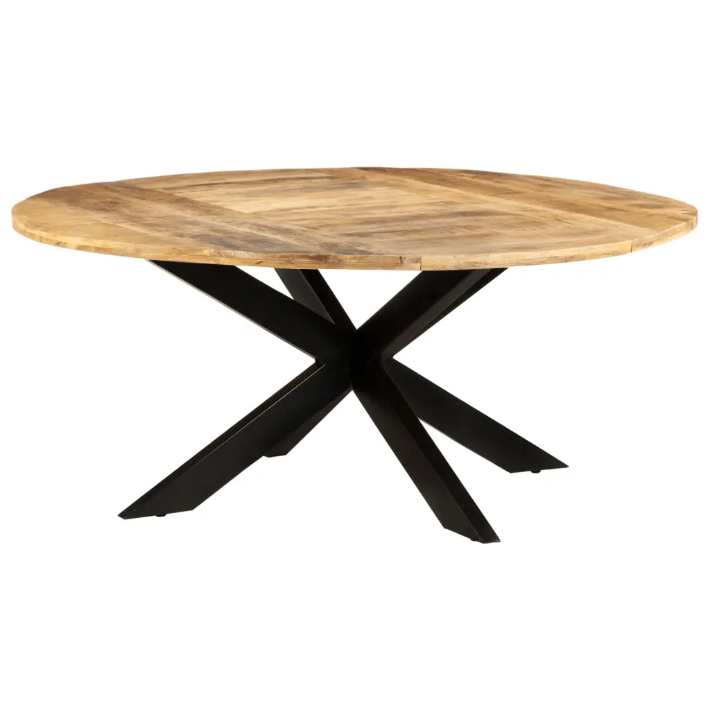 Tavolo da Pranzo Rotondo 175x75 cm in Massello di Mango Grezzo 321684