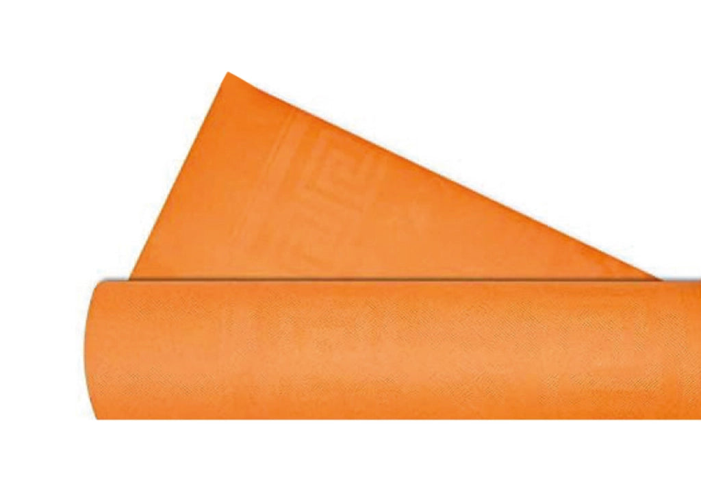 Rotolo Tovaglia Tinta Unita Per Feste Antistrappo 100% Carta Made Italy 5mtx1,20mt - 5 Metri - Arancio