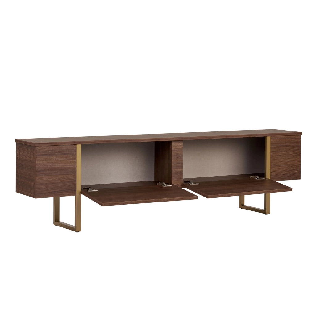 Abishia, Mobile Porta tv 2 Ante, 180x30x50h cm Marrone Quercia