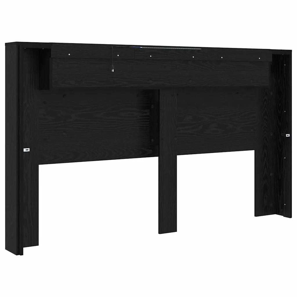 Testiera-Testata-Testiera Decorativa Rovere Nero 180 x 17 x 104,5 cm Legno multistrato
