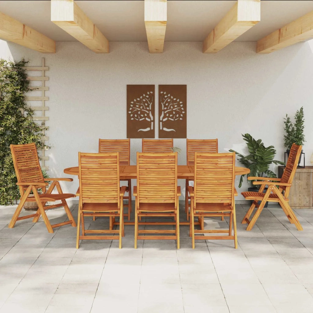Set da Pranzo per Giardino 9 pcs Marrone 3375723