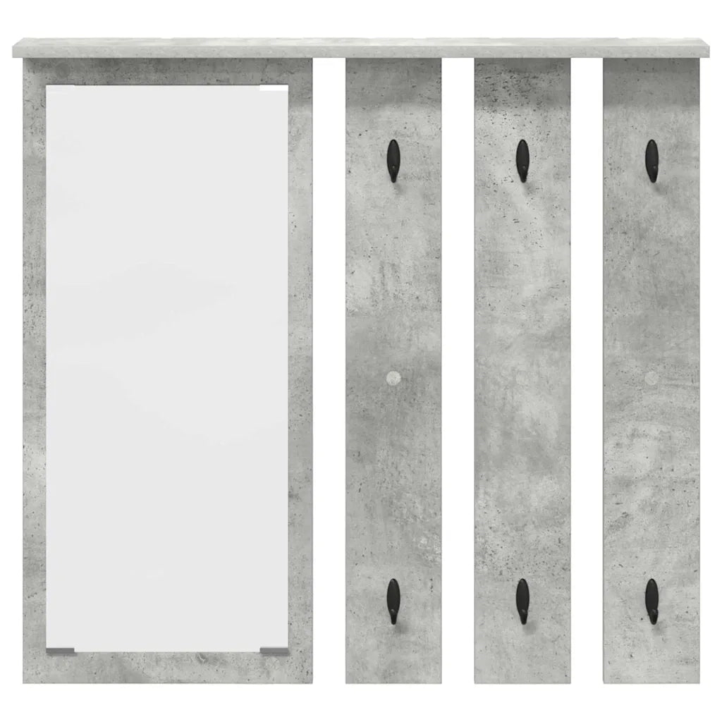 Appendiabiti a muro con specchio Grigio cemento 84 x 10 x 80 cm CFW2594461