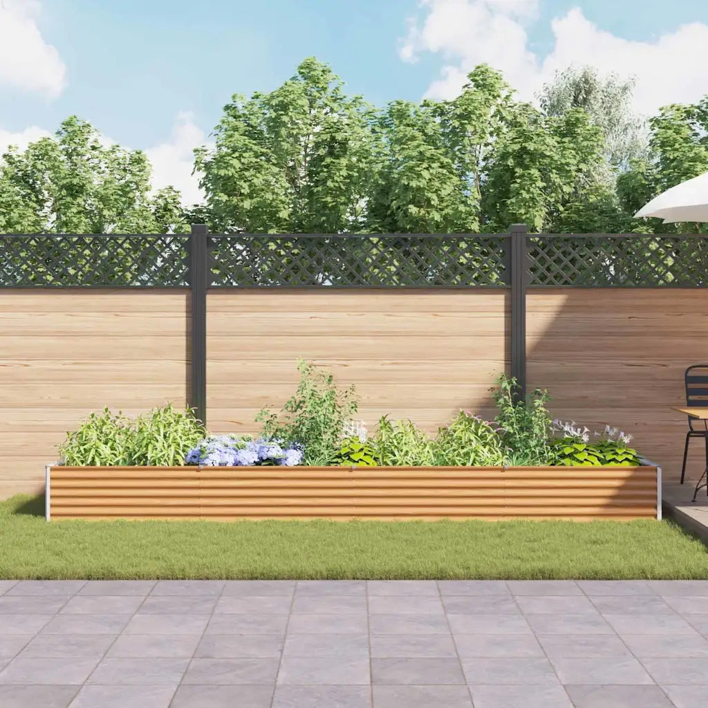 Fioriere | Cassetta per fiori | Letto rialzato da giardino 390 x 100 x 36 cm Acciaio zincato