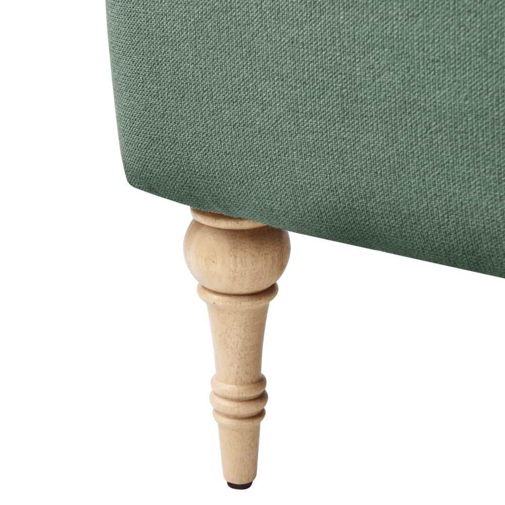 Poltrona Verde Tessuto poliestere idrorepellente Gambe in legno di gomma Arredamento minimalista retrò per il soggiorno
