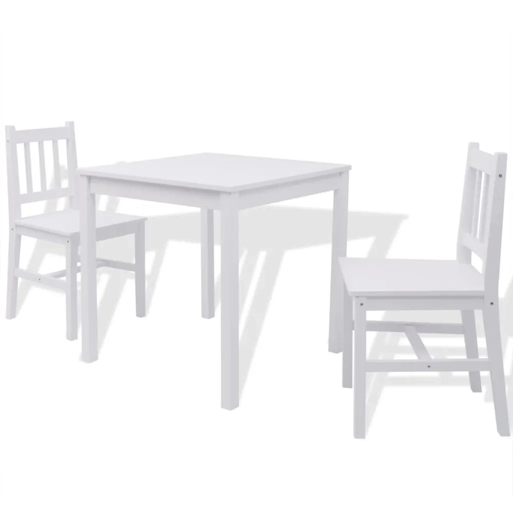 Set Tre Pezzi da Pranzo in Legno di Pino Bianco CFW1467281