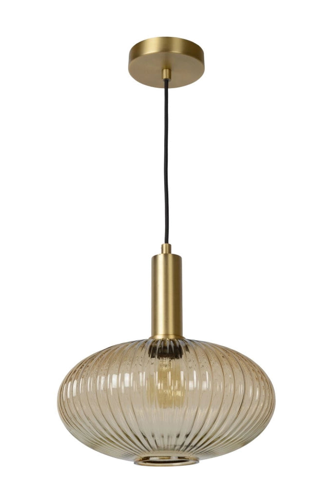 Lampada a sospensione Lucide Maloto Ø30 vetro bronzo