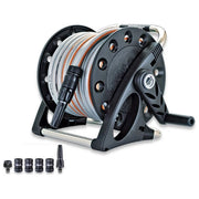 Claber 8884 Aquapony Avvolgitubo da Parete Kit 15 m tubo 1-2'' 4 raccordi automatici Aquastop lanciaspruzzo