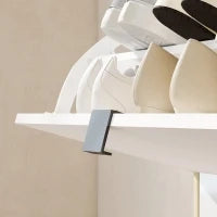 Scarpiera Slim Moderna con 4 Cassetti Ribaltabili per 20 Paia di Scarpe, 105x24x92.5 cm, Bianco