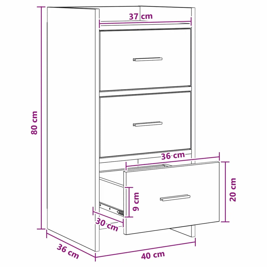 Credenza Rovere Fumo 40 x 36 x 80 cm Legno ingegnerizzato 8011063