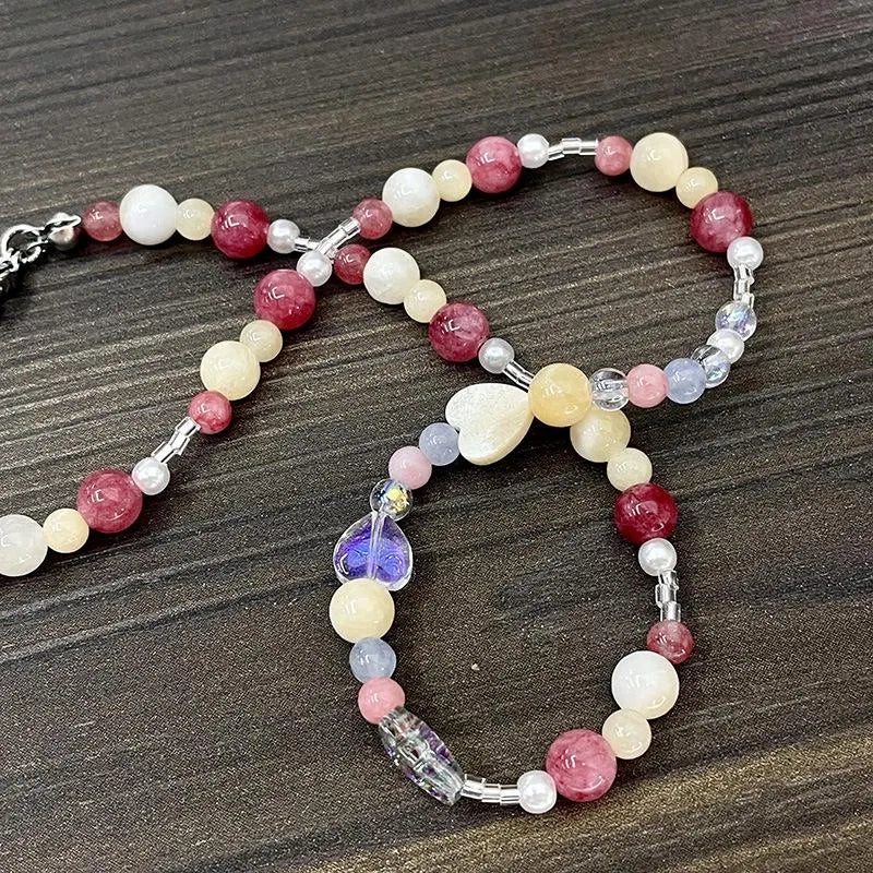Collana di perle di cristallo colorate: regalo fatto a mano per donna