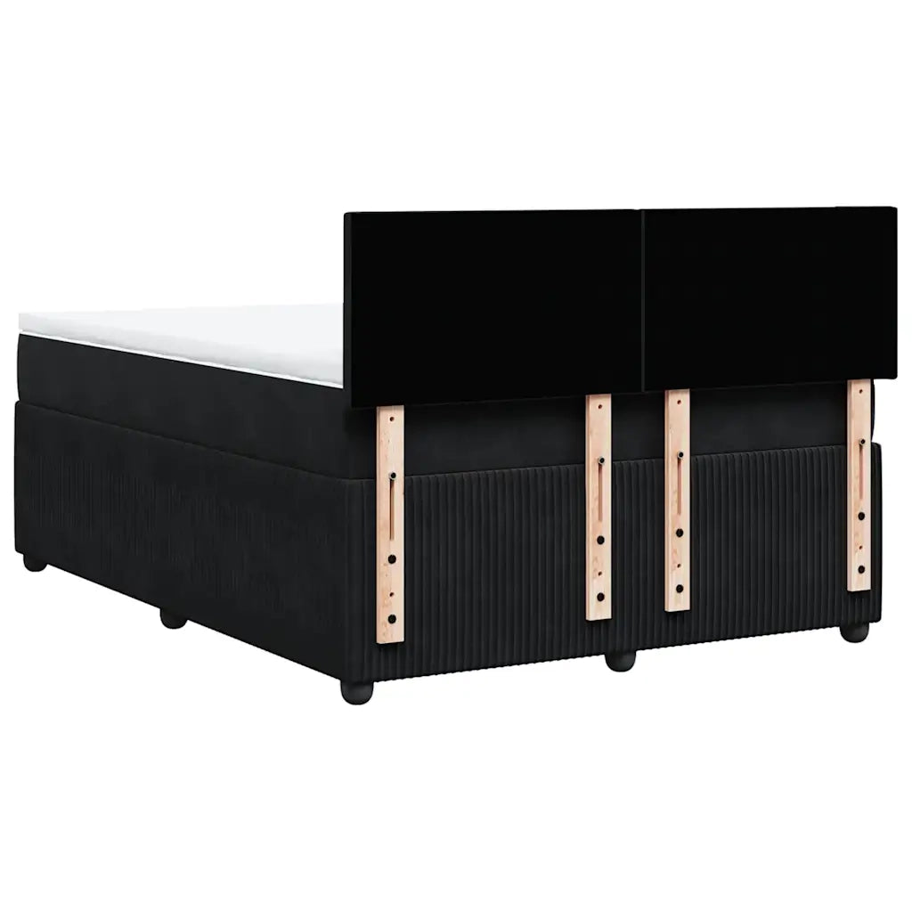 Giroletto a Molle con Materasso Nero 140x190 cm in Velluto 3287730