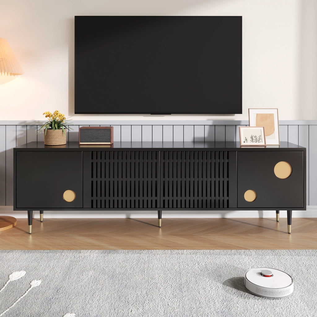 Cassettiera per TV nera in MDF lunghezza 170 cm