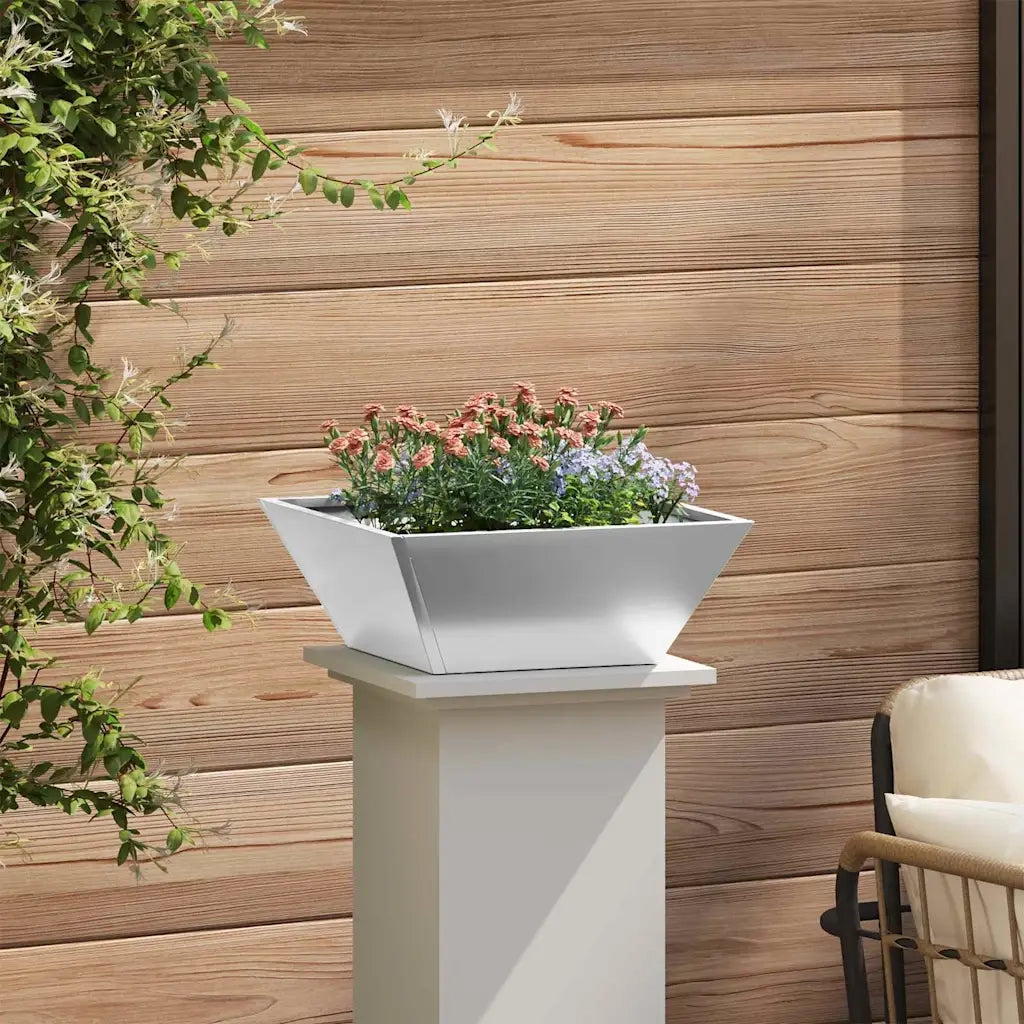 Vaso da giardino Argento 40 x 40 x 15 cm Acciaio zincato 873820