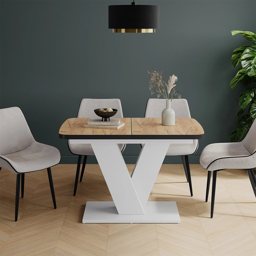 Vicco tavolo da pranzo allungabile Nero/bianco 120 x 80 cm estensibile
