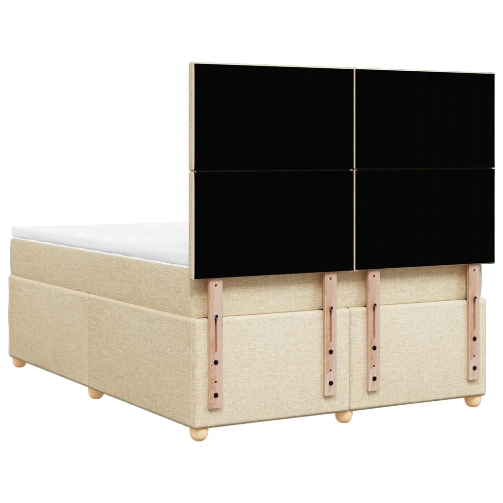 Giroletto a Molle con Materasso Crema 160x200 cm in Tessuto 3293629