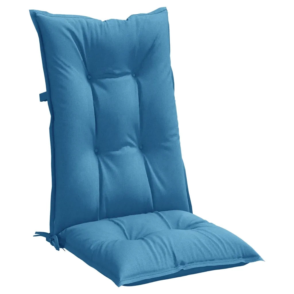 Cuscini Sedia Schiena Alta 4 Blu Mélange 120x50x7 Tessuto 4002359