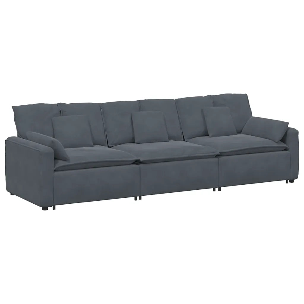 Divano Modulare con Cuscini Grigio Scuro 3321100