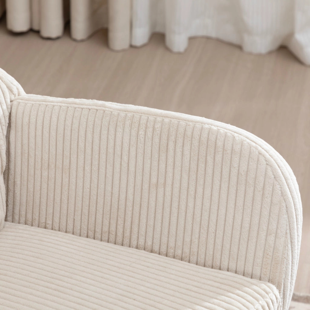 POLTRONA A DONDOLO 74x94x96 cm Beige in Velluto a Coste