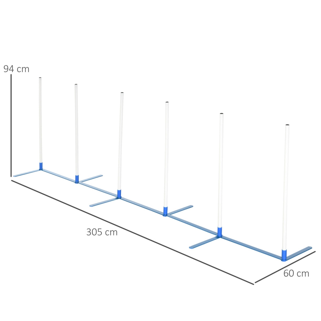 Set Agility per Cani 6 Pezzi ¨C Xylo ¨C Ostacoli Pieghevoli con Slalom e Borsa Trasporto