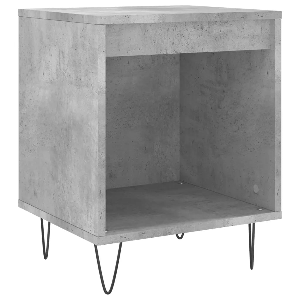 Comodino Grigio Cemento 40x35x50 cm in Legno Multistrato 830724