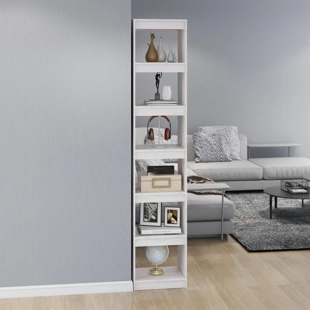 Libreria/Divisorio Bianco 40x30x199cm in Legno Massello di Pino cod mxl 7313