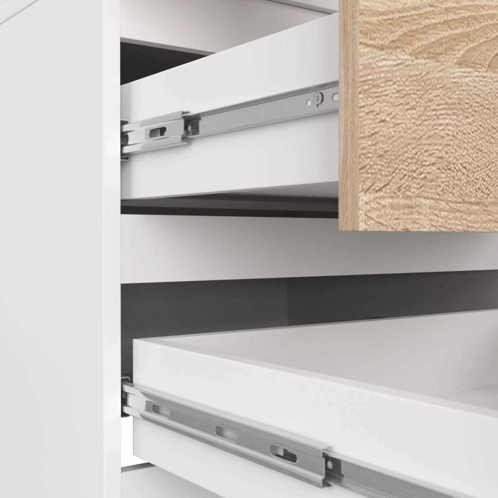 Armadio AKORD S60 con sopralzo Bianca 60 cm 2 ante 2 cassetti inserto frontale Sonoma Quercia 60x51x234 cm