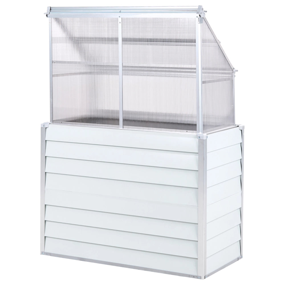 Serra in alluminio per balconi letto da giardino rialzato pannelli protetti dai raggi UV bianco sporco