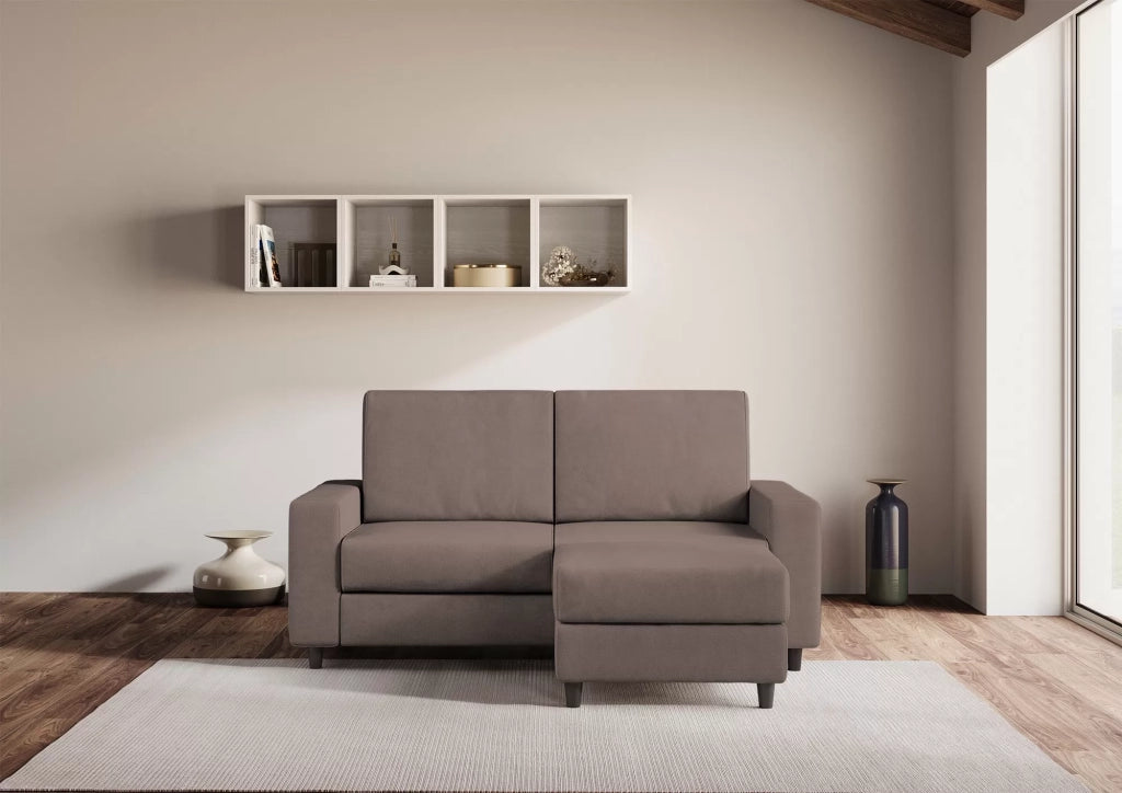 Divano sakar 2 posti (due sedute da 60cm) + pouf misure esterne l.148 p.155 | talpa - Mobili 2G
