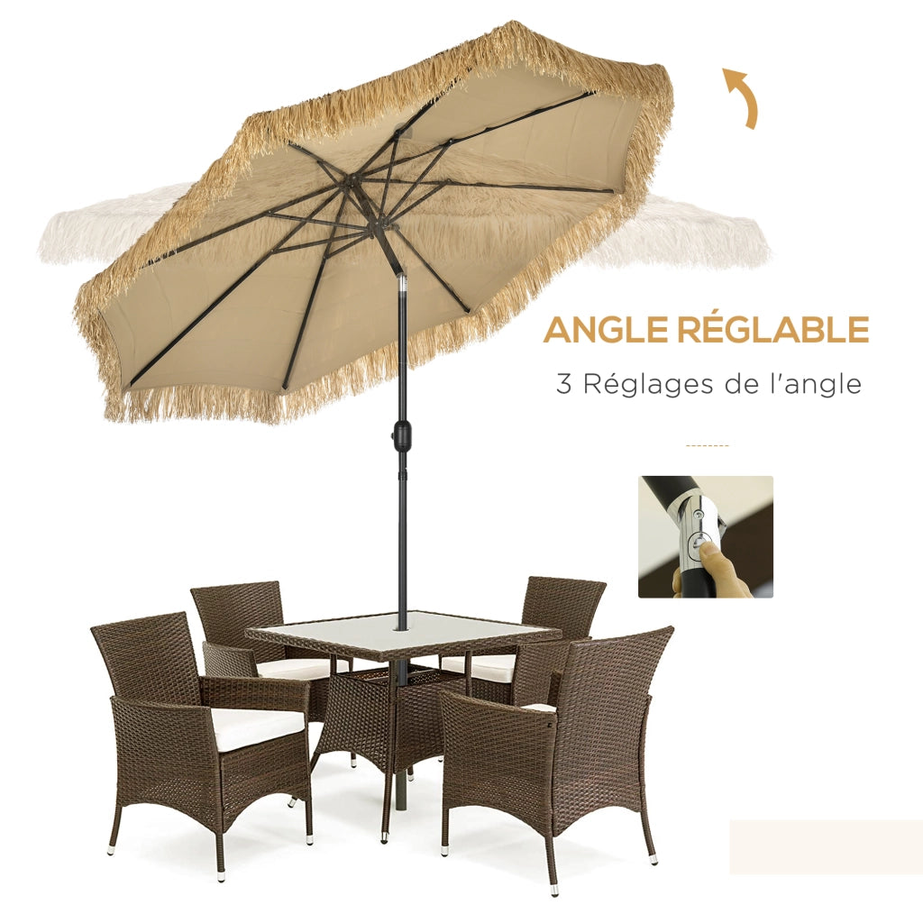 Ombrellone da giardino inclinabile con manovella ¨C zephmum ¨C kaki 2,65 m