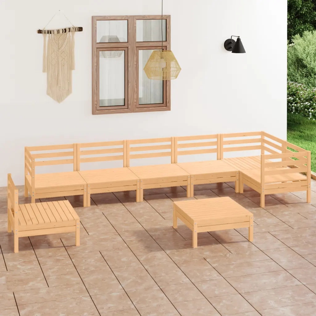 Set Divani da Giardino 8 pz in Legno Massello di Pino cod mxl 44269