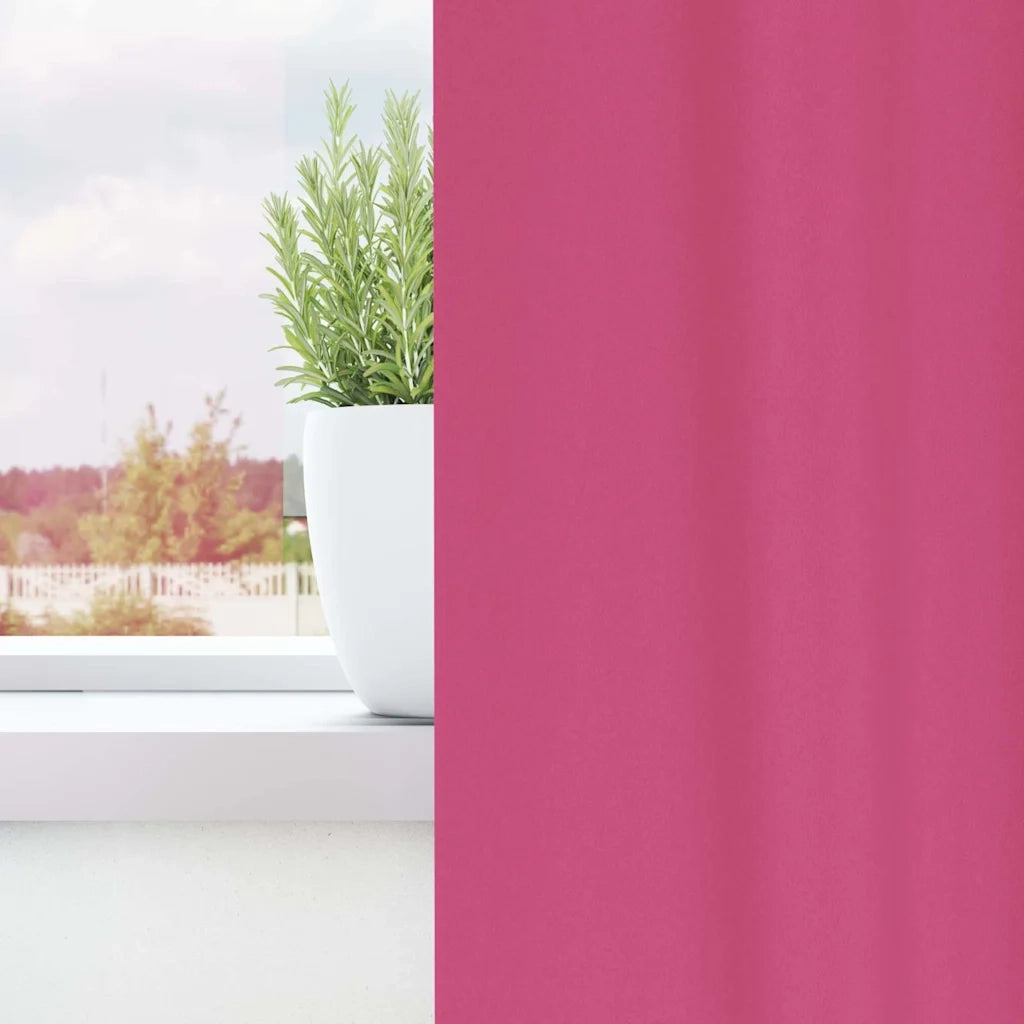 Tende Blackout con Anelli 2 pz Rosa Vivo 245 x 140 cm 4107406