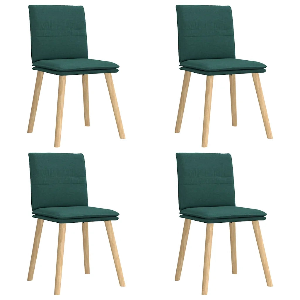 vidaXL Sedie da Pranzo 4 pz in Tessuto Verde Scuro
