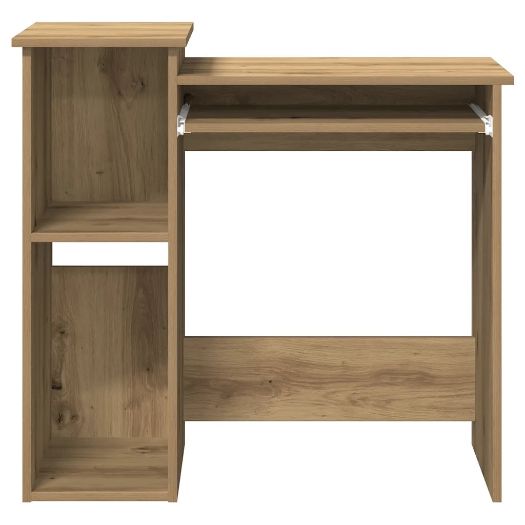 Scrivania | Tavolo da Ufficio Mensole Rovere Artigianale 84x40x78 cm Truciolato