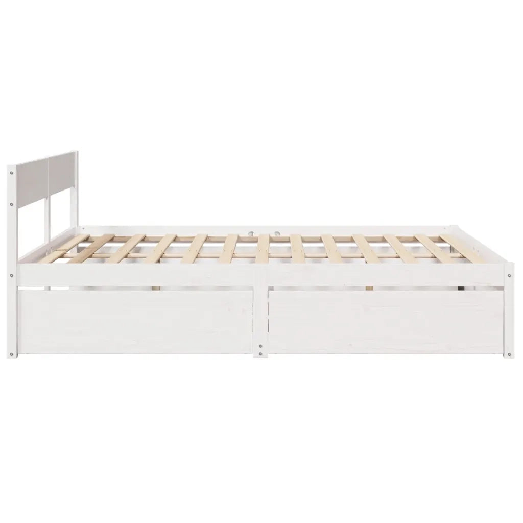 Letto senza Materasso Bianco 180x200 cm Legno Massello di Pino