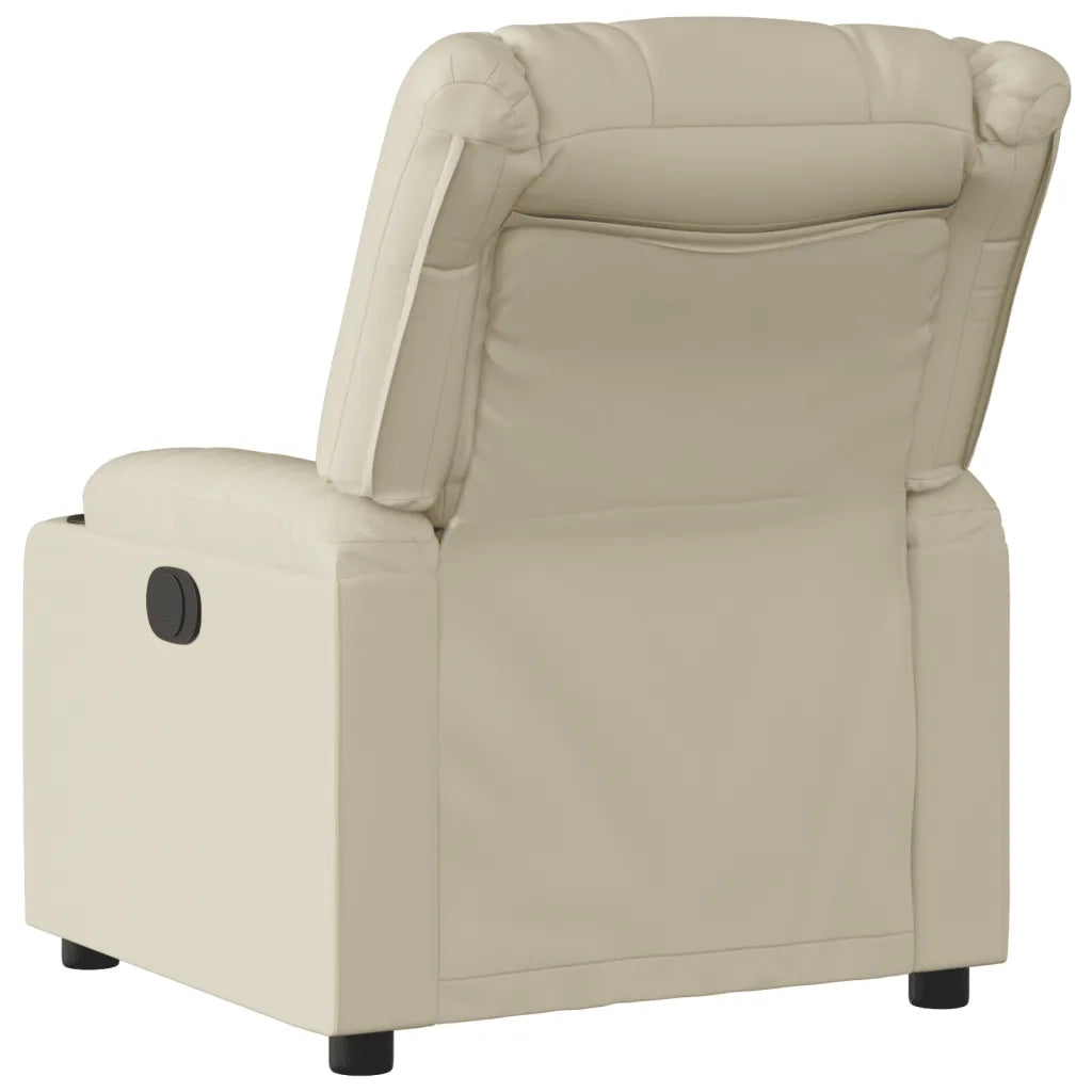 Divano Sedia-Poltrona Reclinabile Crema in Similpelle 224042