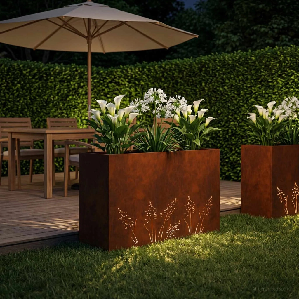 Vaso da giardino Ruggine 80 x 20 x 49 cm Acciaio Corten 8005832
