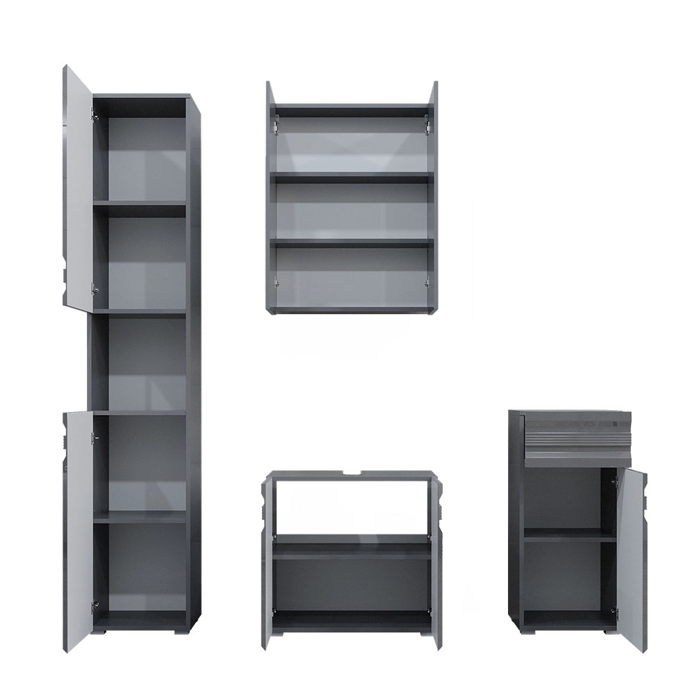 Vicco Set mobili bagno Antracite lucido 4 parti